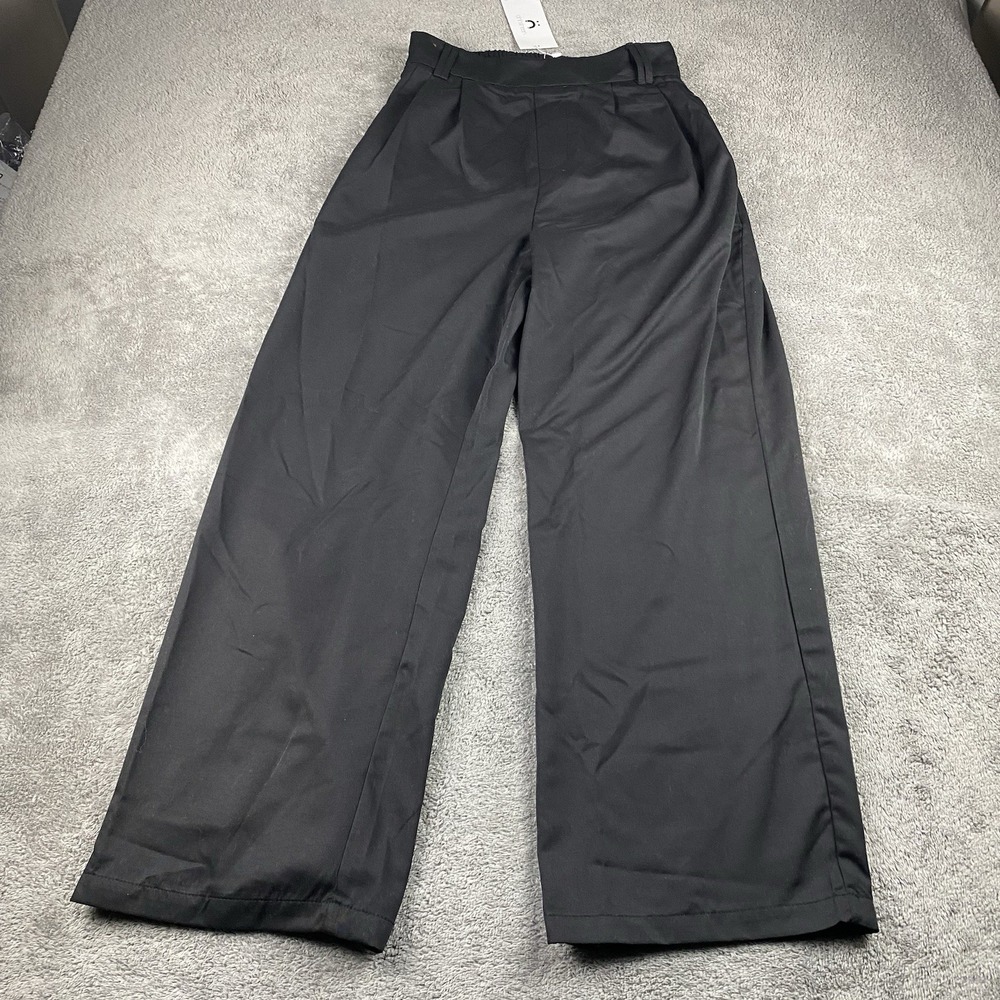 Ohh Sheen Dress Pants Wide Womens Medium Black High Rise